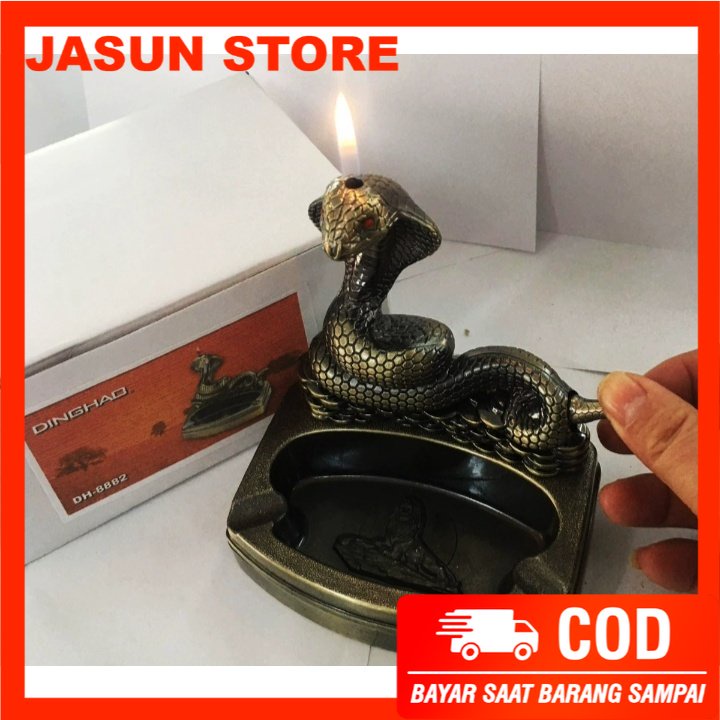 BISA COD! Asbak Plus Korek Api Mancis model COBRA Ashtray Lighter Hadiah Unik