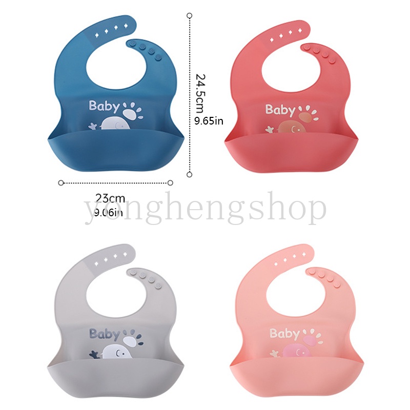 Bib / Slabber / Celemek Leher Lebar Bahan Silikon Anti Air Motif Kartun Untuk Bayi / Anak