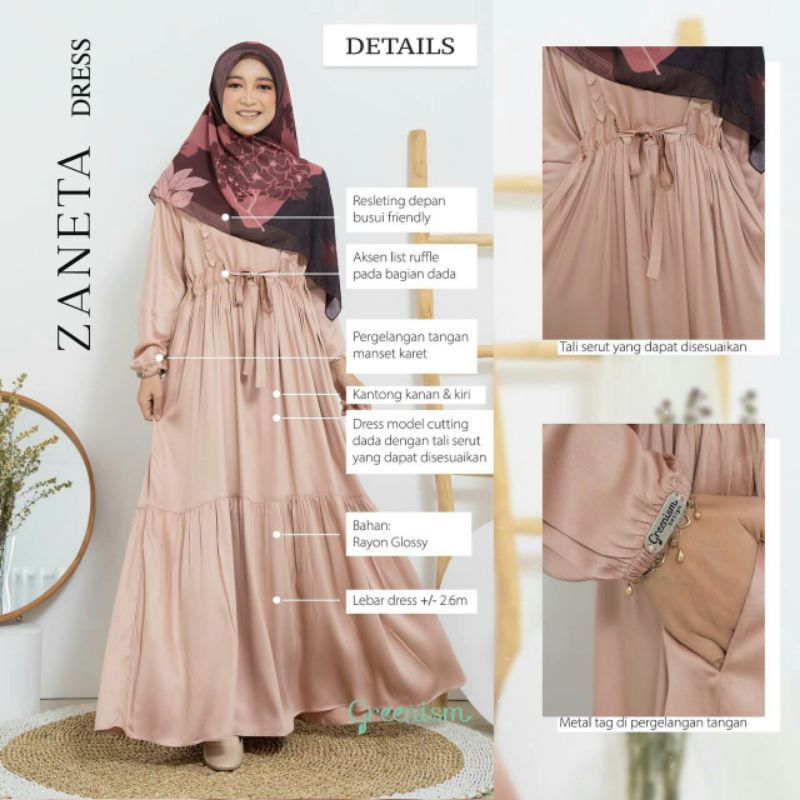 ZANETA DRESS BY GREENISM