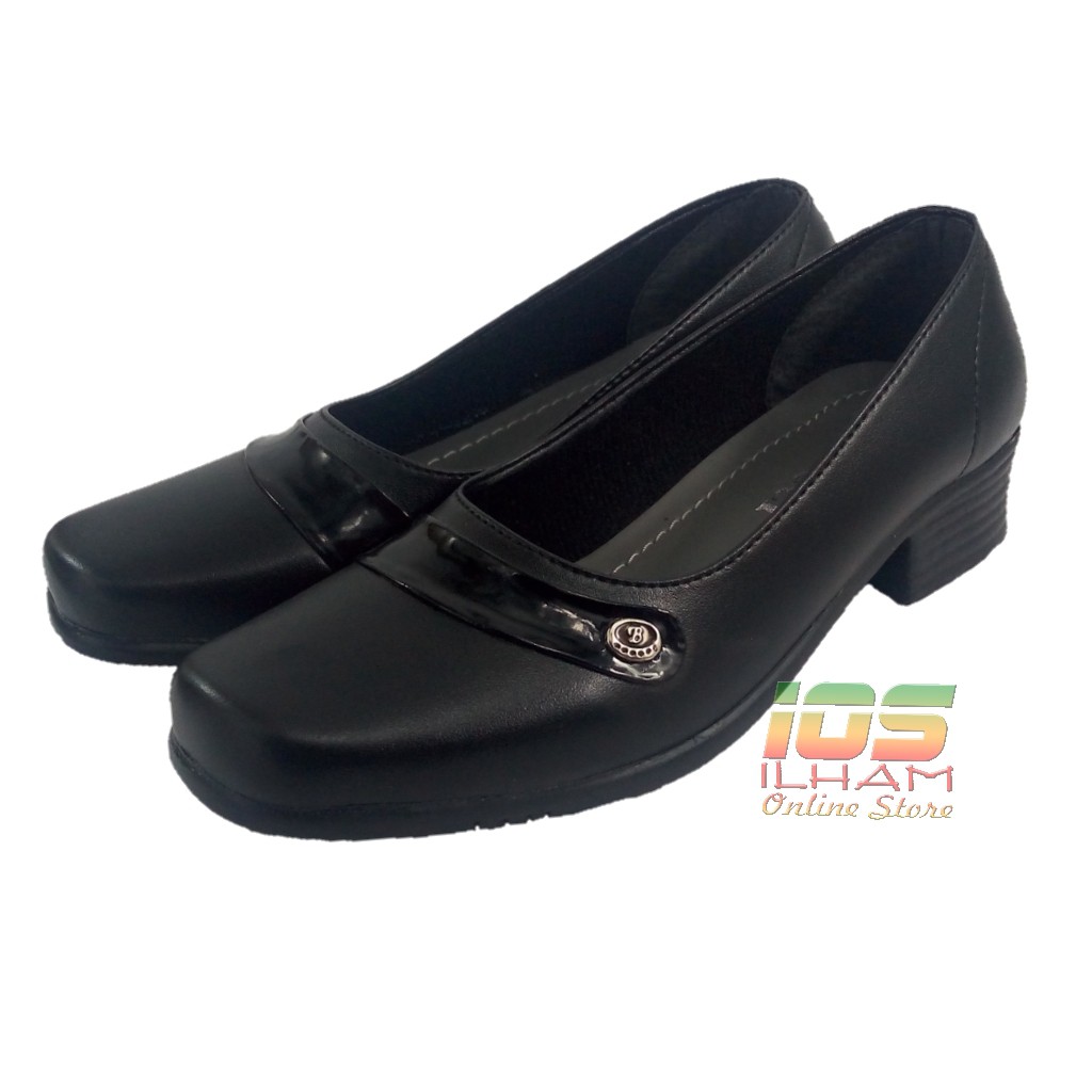 KO6 Sepatu Pantofel Wanita Guru Kerja Kantor Hak 3cm Size 37-40