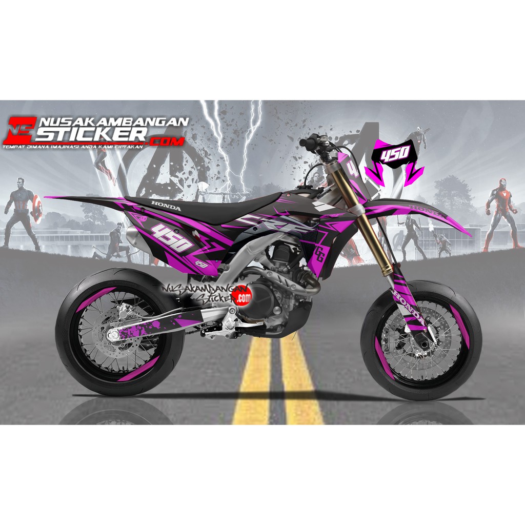 Decal Stiker crf 150 - HITAM GRAFIS PINK