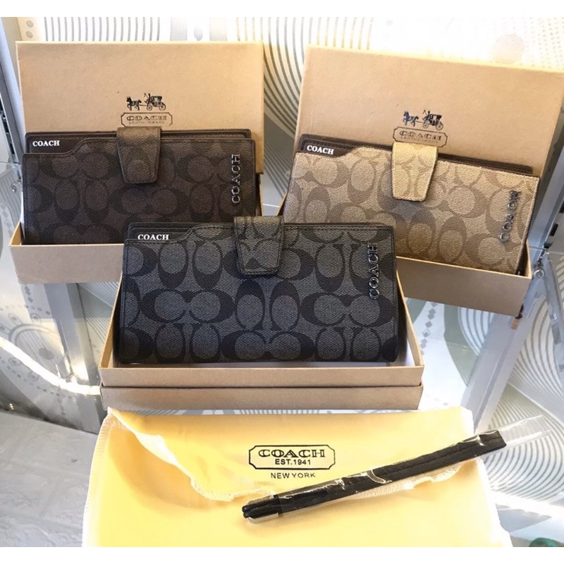 Dompet wanit panjang coach import premium with box - dompet panjang coach wallet