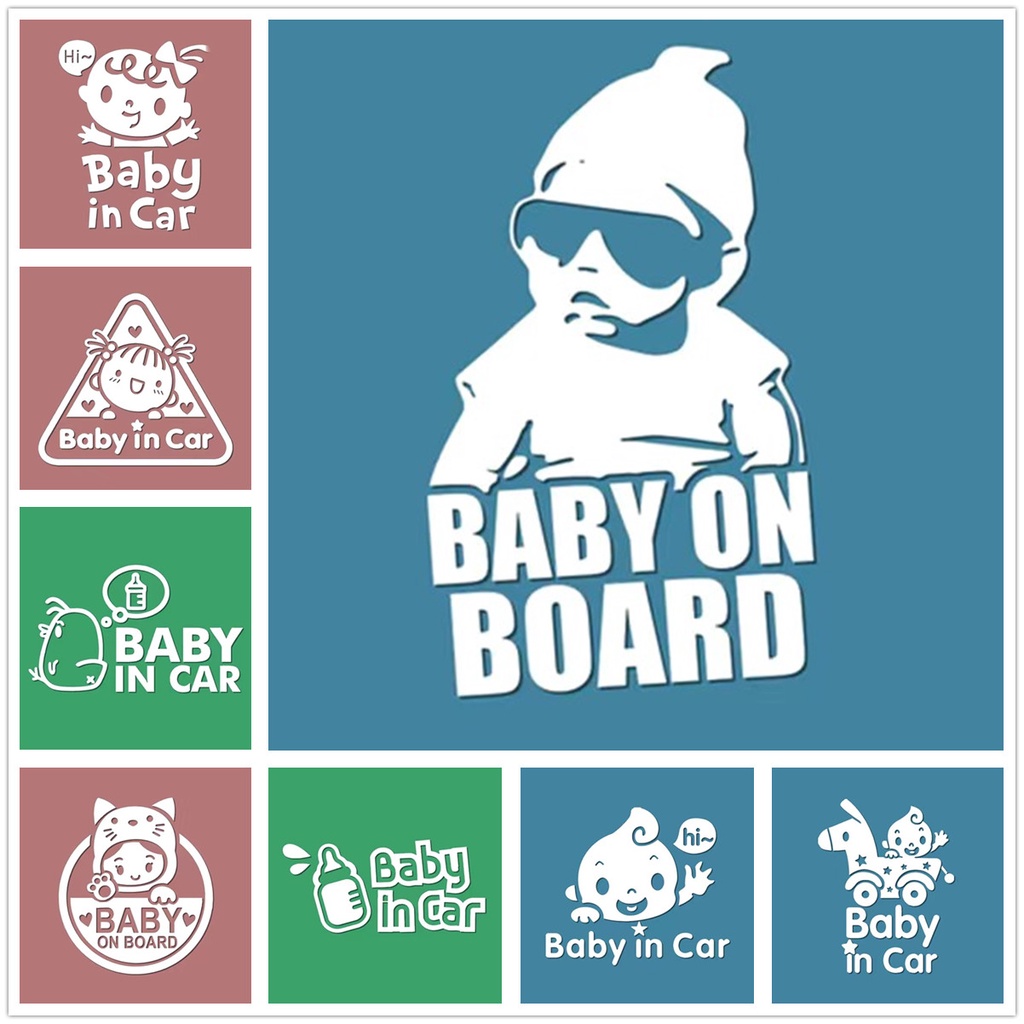 Stiker Motif Tulisan Baby on Board Untuk Dekorasi Mobil