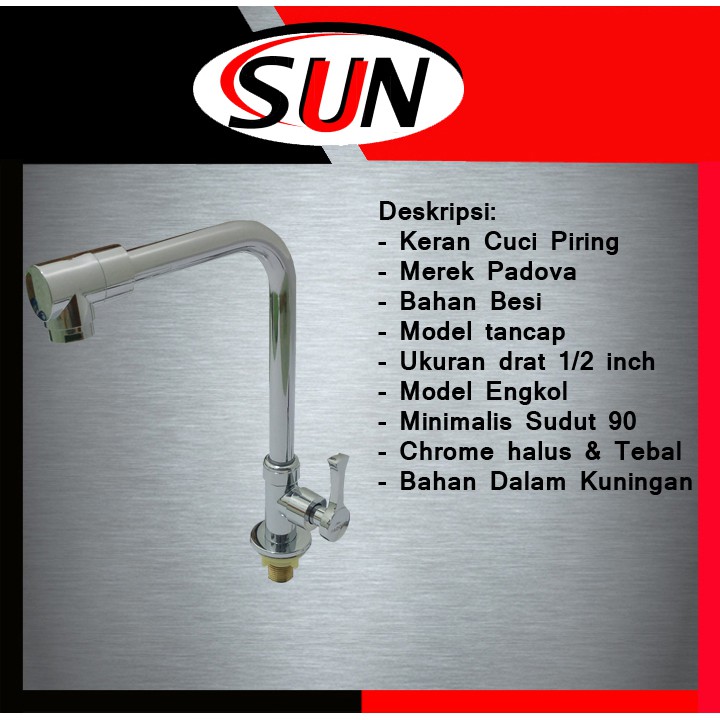 Kran Keran Air Cuci Piring 90 Derajat Minimalis Tancap Chrome Stainless