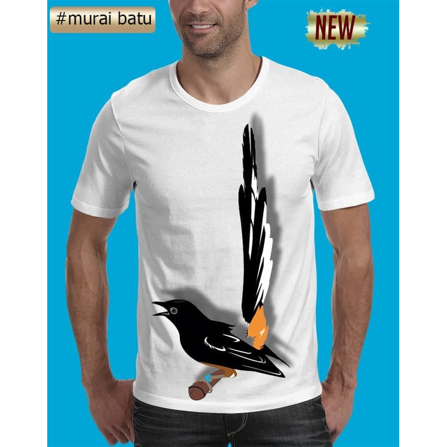 Unik T Shirt 3d Burung Kicau Murai Batu Kaos Kicau Mania Burung