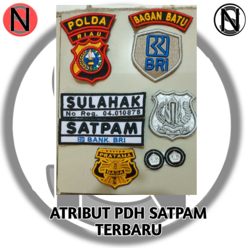 atribut satpam pdh bordir timbul terbaru
