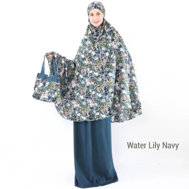 Mukena Tazbiya Water lily Navy