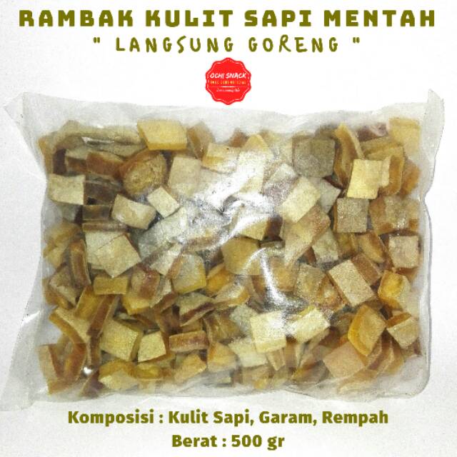 

(500 gr) RAMBAK / KERUPUK KULIT SAPI MENTAH LANGSUNG GORENG