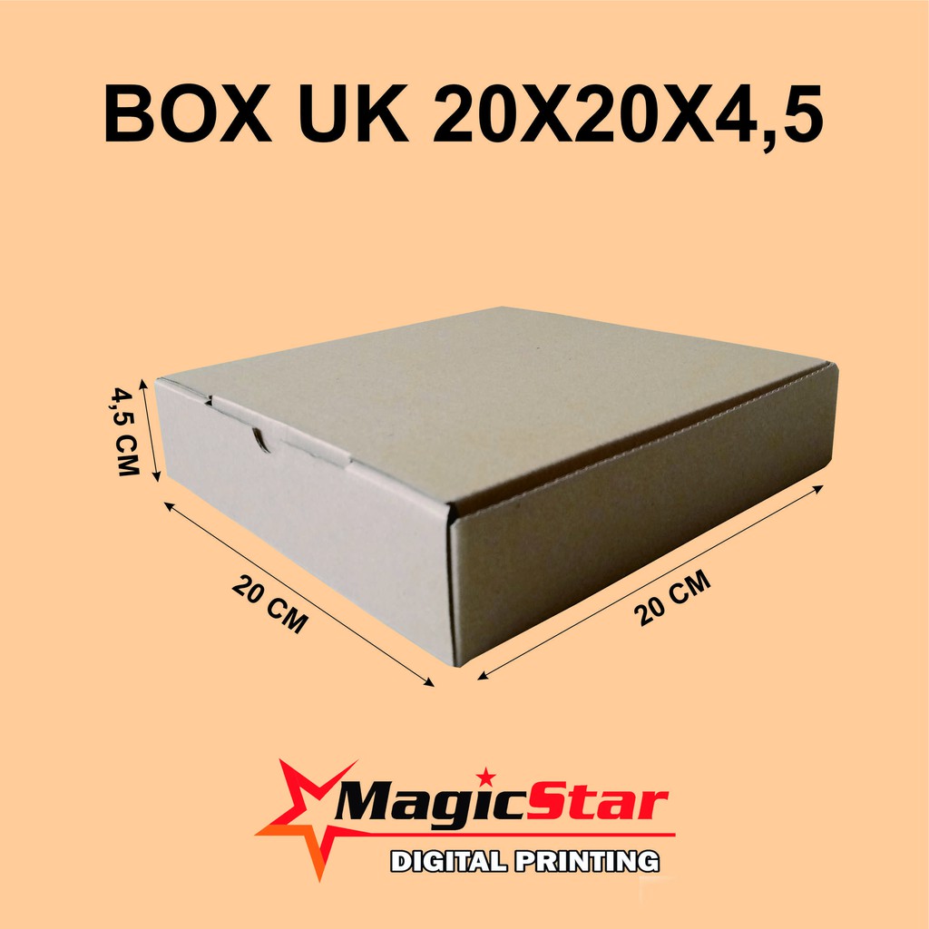 

KARDUS UK 20X20X4,5 CM BOX PACKING HAMPERS TEKNOLOGI DIE CUT SINGLE WALL