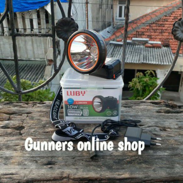 Senter Kepala luby Anti air 10 watt L-2863KN Cahaya kuning