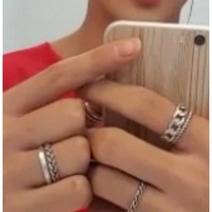 [Bayar Di Tempat]BTS Bt21 Kim Tae Hyung Fashion Finger Rings Cincin