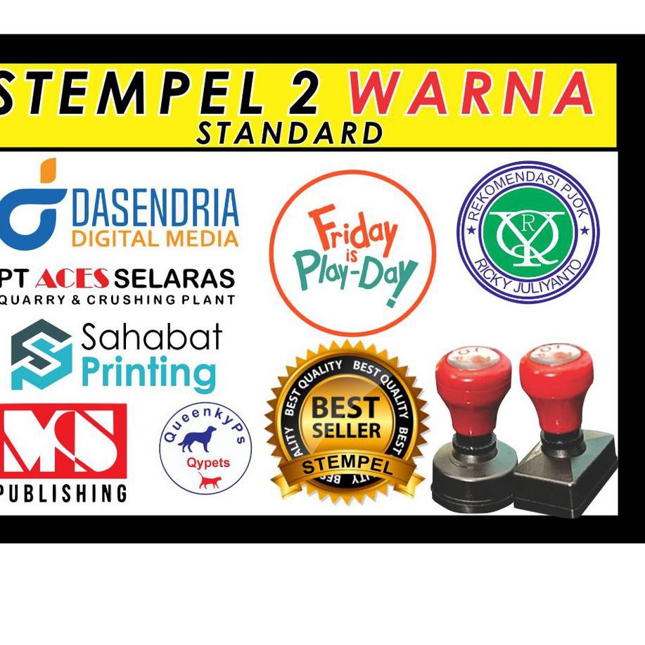 

9FH TER! Stempel 2 Warna Ukuran Standard SIAP CAP Terbatas