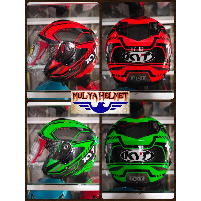 Helm KYT Kyoto Motif Super Fluo Carbonized EDT 01