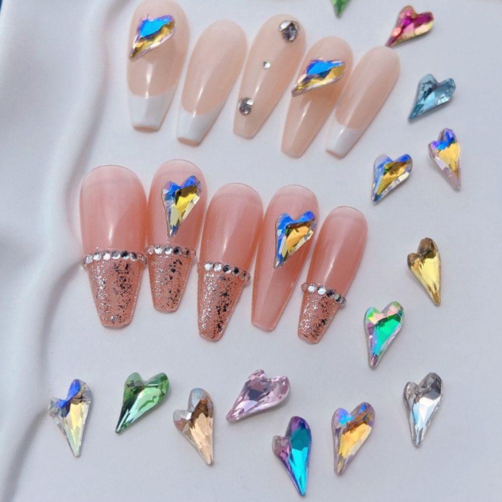 Mxbeauty Kristal Pesona Kuku Bengkok Flash Kuku Kecantikan Hiasan Kuku Nail Rhinestones Salon Kuku 3D Nail Charms