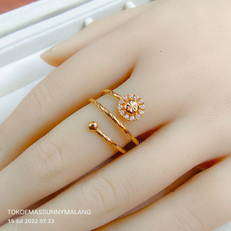 Cincin sepiral emas asli kadar emas 300%