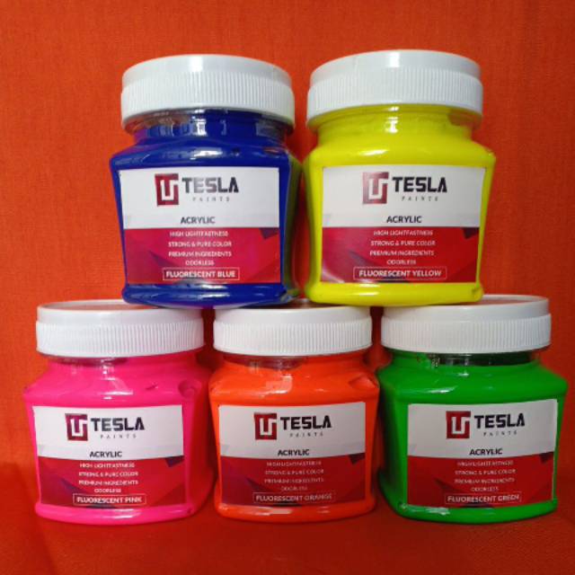 

Acrylic Fluorescent Tesla Paint @125ml Part 4 / Cat Akrilik FLuorescent Tesla @125ml