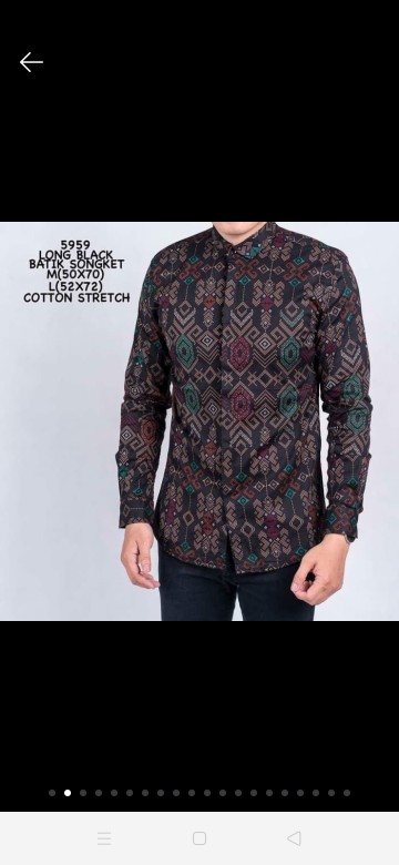 Dgm Fashion   Kemeja Batik Hitam Songket Lengan Panjang   Batik Songket Premium Pria Casual