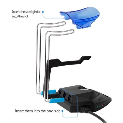 Sades Anubis Staff - Headset Stand Bungee USB 3.0 Hub