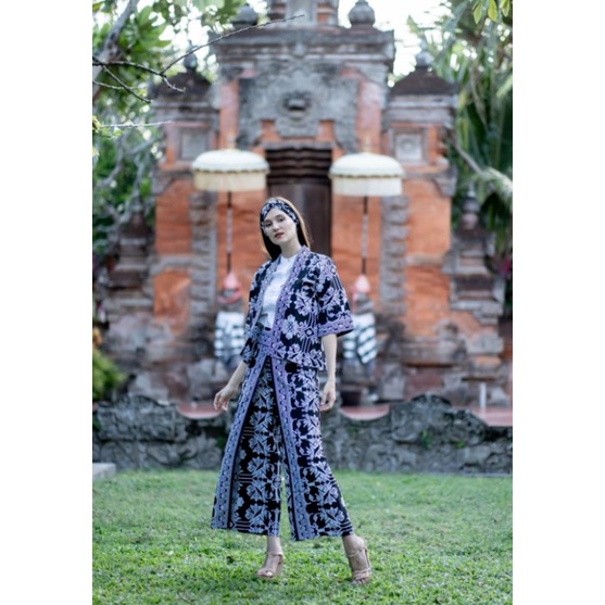 Outer Batik Pendek Cap Bali Black New