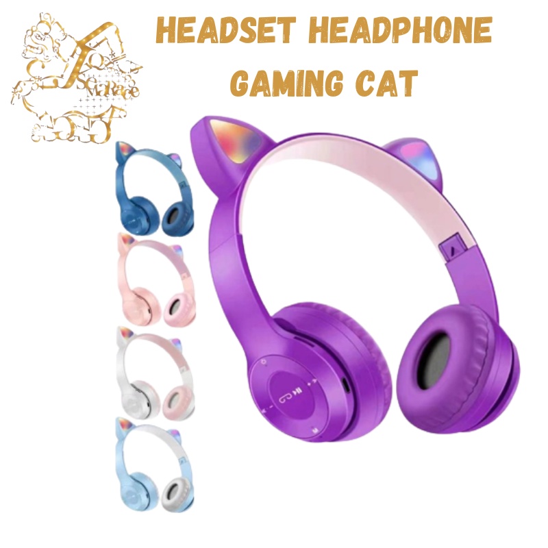 HEADSET HEADPHONE BLUETOOTH GAMING KITTY