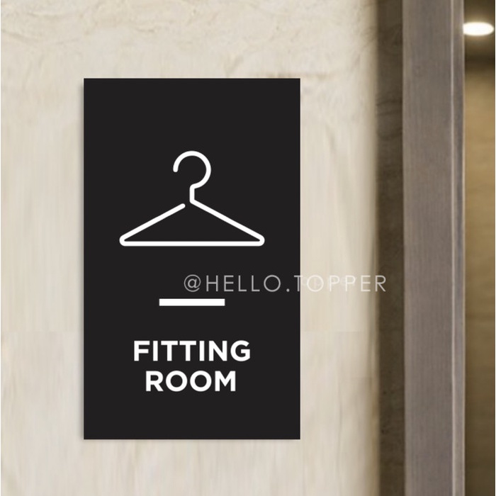 

Sign Fitting Room Acrylic Modern 15x25 | Sign Board Acrylic Elegan