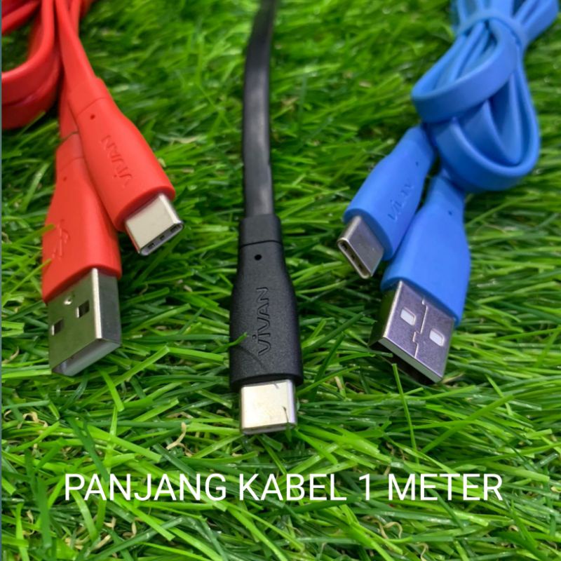 Kabel Data Vivan Type c 2.4A CBC100 Kabel Charger Vivan Tipe C fast charging