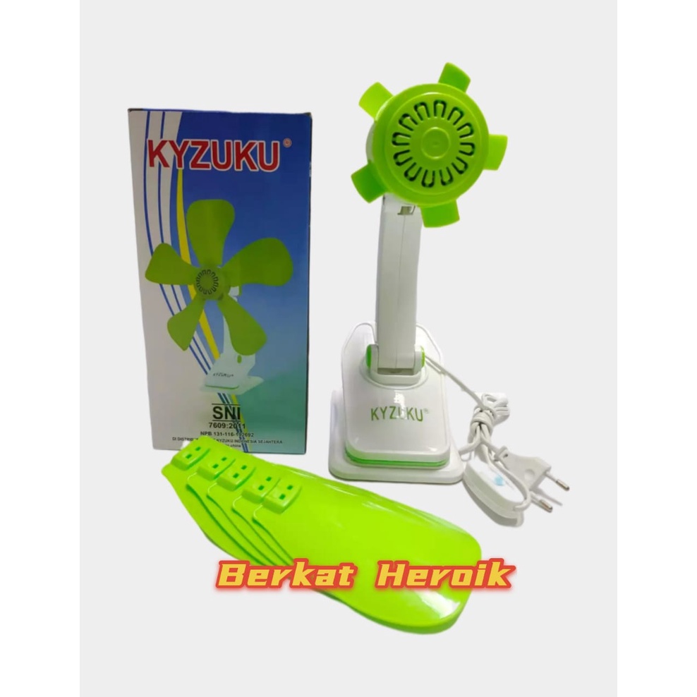 Kyzuku 26w/ 26 watt Kipas angin 3in1 duduk, Jepit  dan dinding 5baling fan kyuzuku