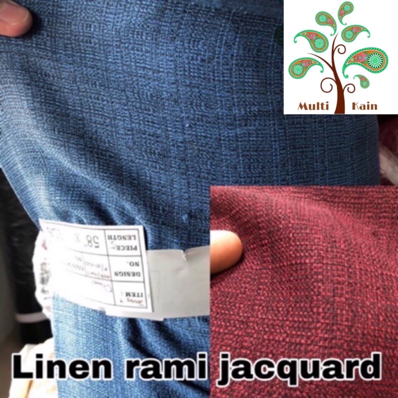 Bahan multi Kain Rami Linen Jaquard Polyester Polos Meteran / Grosir Limited Edition