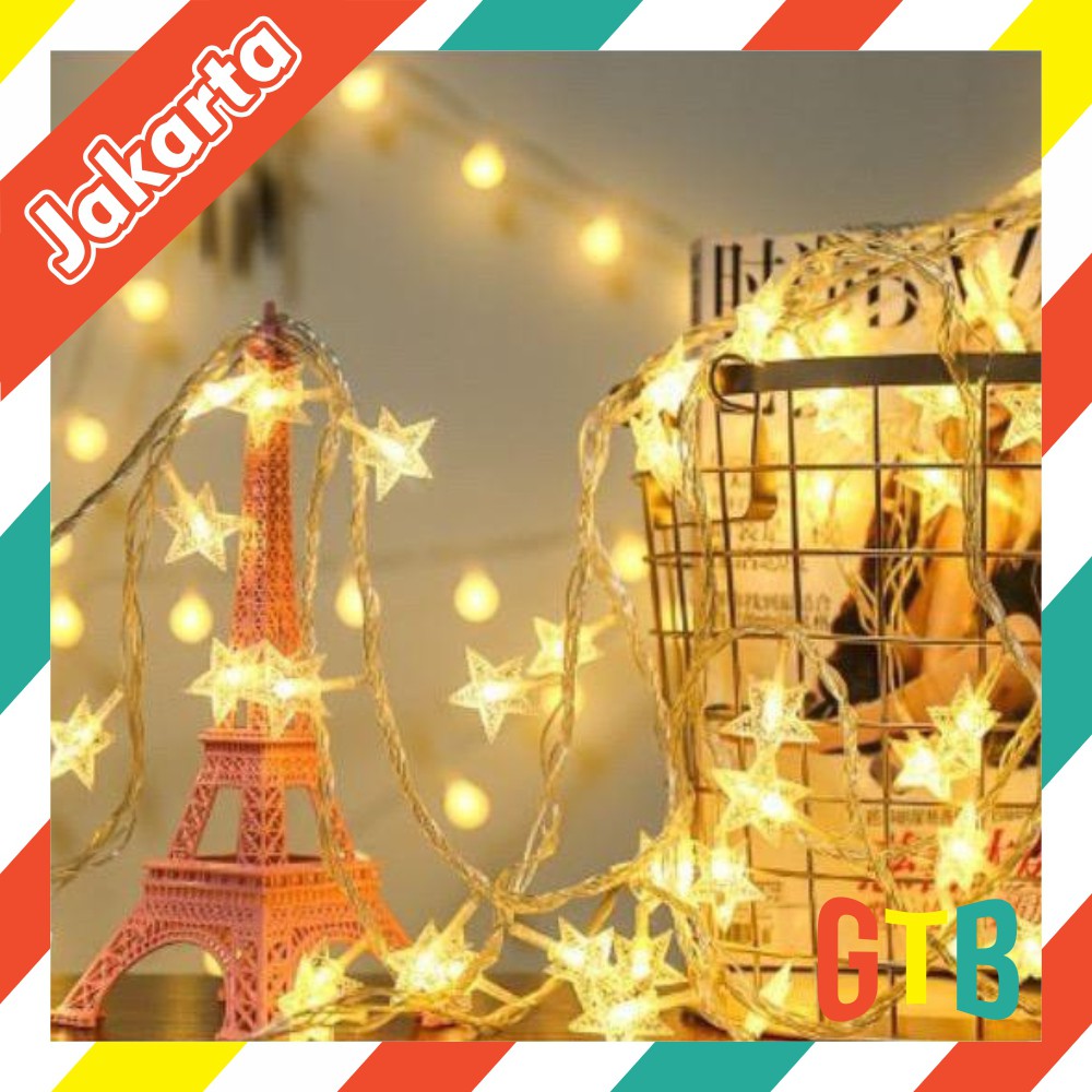 ❤️GTB❤️ E006 Lampu Natal Model Bintang Warna Warni Hias Natal 7,5 meter Tahan Air Import COD