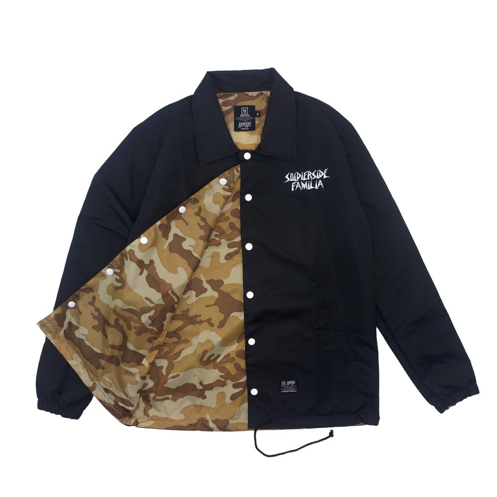 Soldierside Coach Jacket Windbreaker 2in1 STYLE Familia Hitam Brown Camo 122