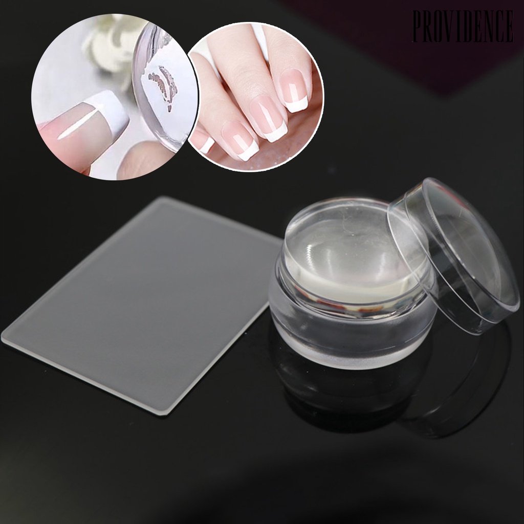 Providence Nail Stamper Single Head Smudge-Proof DIY Round Head Silicone Stamping Transparent Tool for Manicure