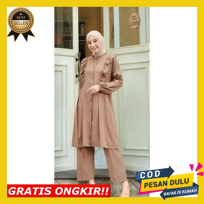 D3796 - One Set Setelan Rok Import Premium Bangkok Bkk Baju Set Celana Wanita Terbaru Setelan Stelan