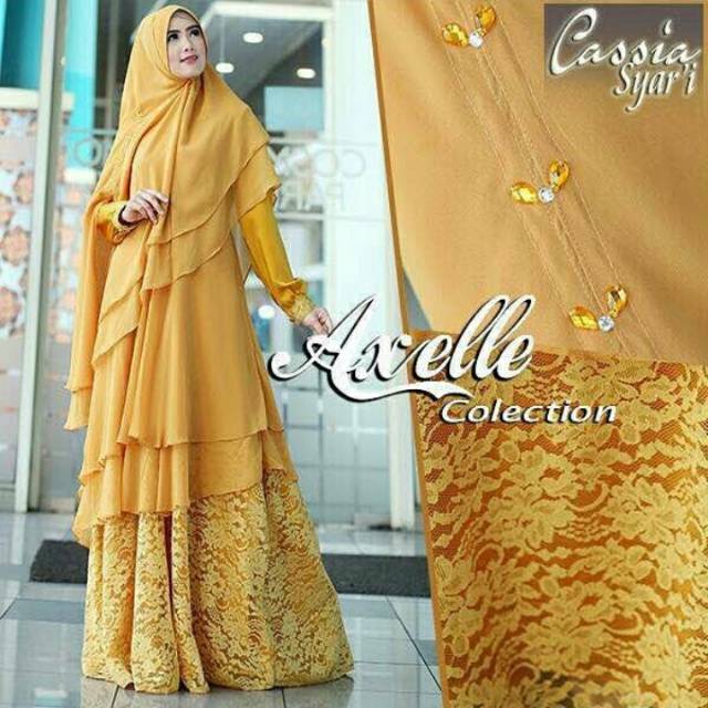 Gamis Syari Axelle Collection Mustard