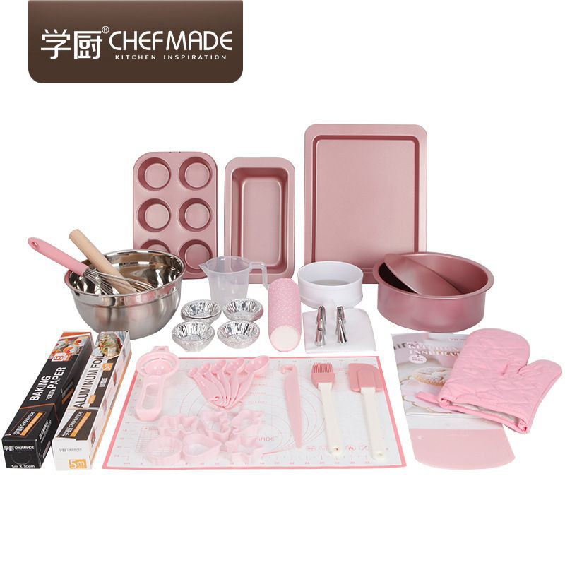 chefmade Pink home baking set 25pcs / set loyang dan baking tools set WK9790