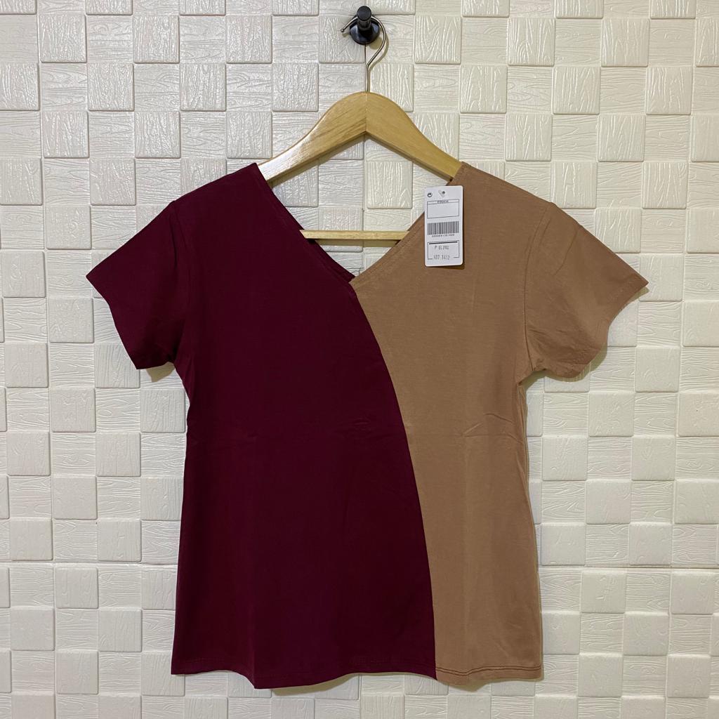 atasan kombinasi wanita terbaru/kaos wanita/pakaian wanita/atasan murah/kaos murah/atasan/kaos/shabhira16-MARUN MOCCA