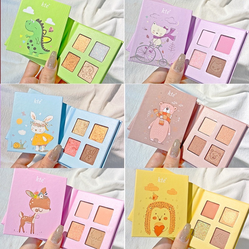 KTE EYESHADOW PALETTE 4COLORS MATTE EYESHADOW PALETTE GLITTER EYE SHADOW MAKEUPNUDE