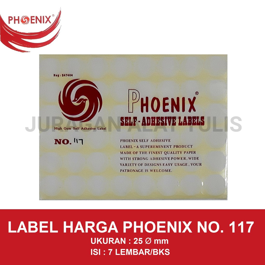 

LABEL HARGA / PRICE LABEL PHOENIX NO. 117