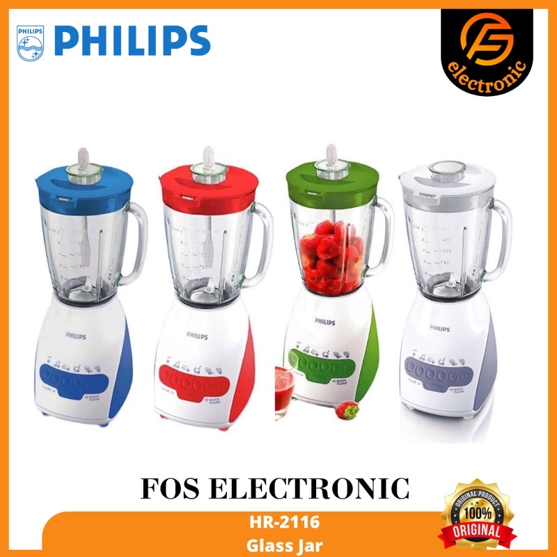 BLENDER 2 IN 1 PHILIPS HR 2116 / HR2116 [KACA / 2 LITER] (GARANSI RESMI)