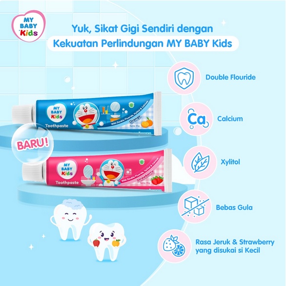 ❣️Izzyd❣️My Baby Kids Toothpaste odol Pasta Gigi Anak Tooth paste | hahal Straberry  jeruk 45 gram my baby Odol anak Odol my baby