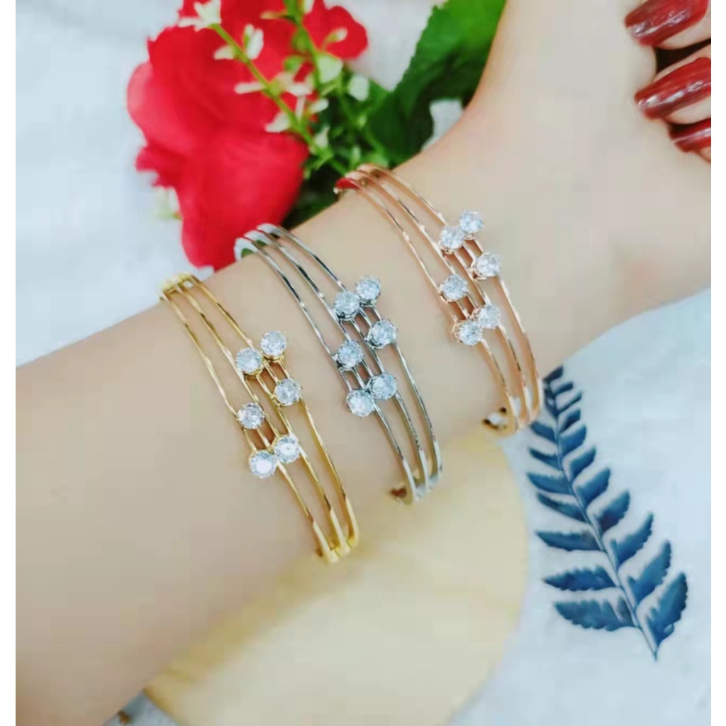 Gelang Titanium Permata Perhiasan Fashion 033Z