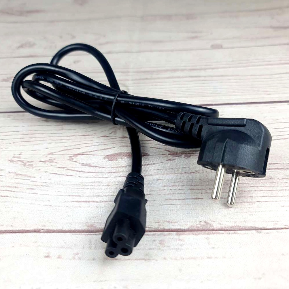 Kabel Listrik Lubang Tiga (Mickey Mouse) EU Plug untuk Adaptor 1.5m - E125 - Black