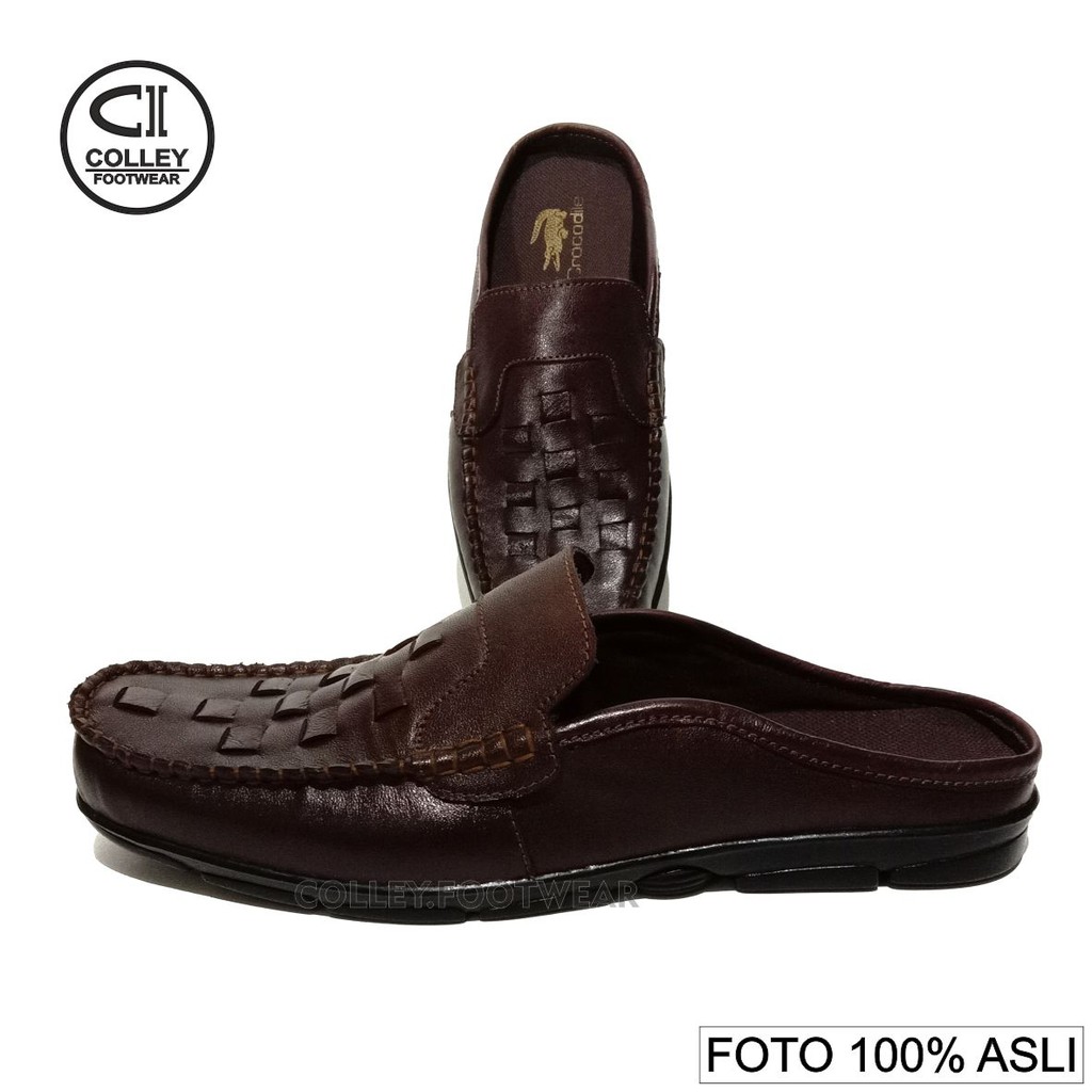 COD - SEPATU BUSTONG ANYAM PRIA 100% KULIT ASLI / LOAFERS / CASUAL LEATHER SHOES CCN-B.SMK-023