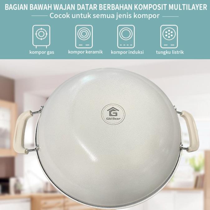 GM Bear Wajan Penggorengan Teflon 32cm 1238-Cooking Pan 32cm
