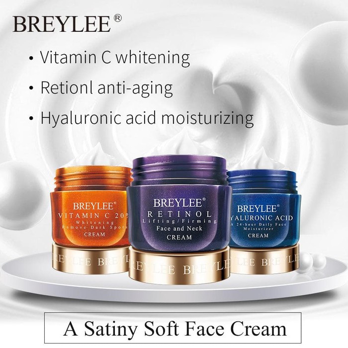 BREYLEE Face Cream / krim Wajah Hyaluronic Acid Moisturizing  Vitamin C Retinol Anti Wrinkle 40g