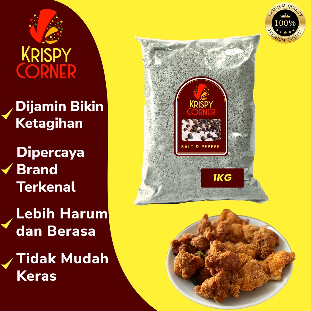 

BUMBU TABUR SALT & PEPPER BUMBU TABUR ORIGINAL ASIN GURIH SHIHLIN LADA PUTIH 1KG