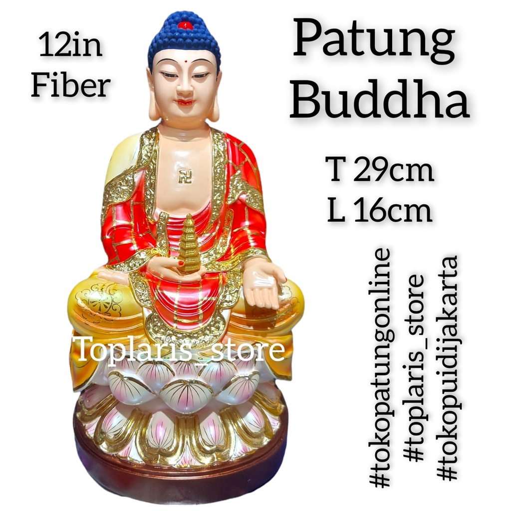 Patung Buddha Pagoda Fiber 12in 022