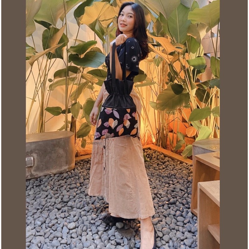 drawstring totebag serut purple leaf daun ungu cewek korean bag remaja anak perempuan wanita jalan s