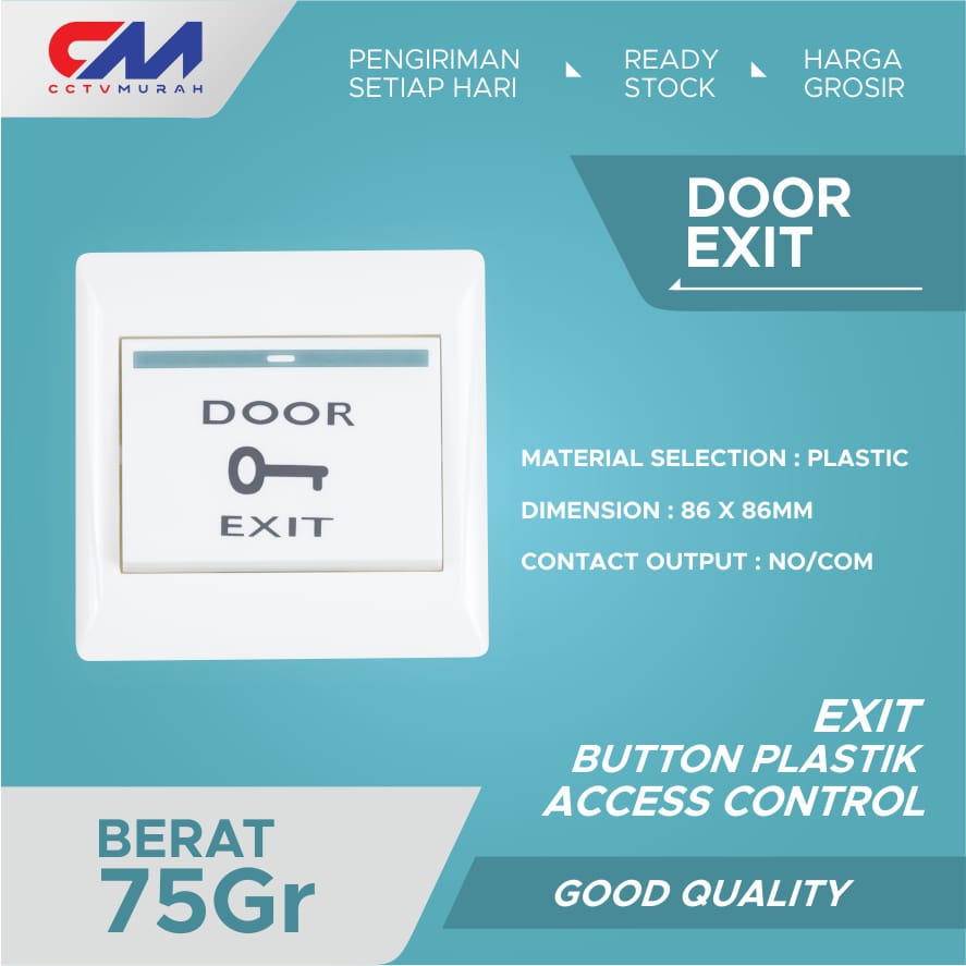 Exit Button Plastic || Type PB-EX005 || Plastic || Access Control Door Button