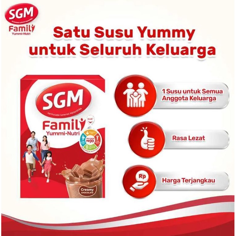 

SGM Family Yummi Nutri Creamy COKLAT Susu Keluarga 100 gr