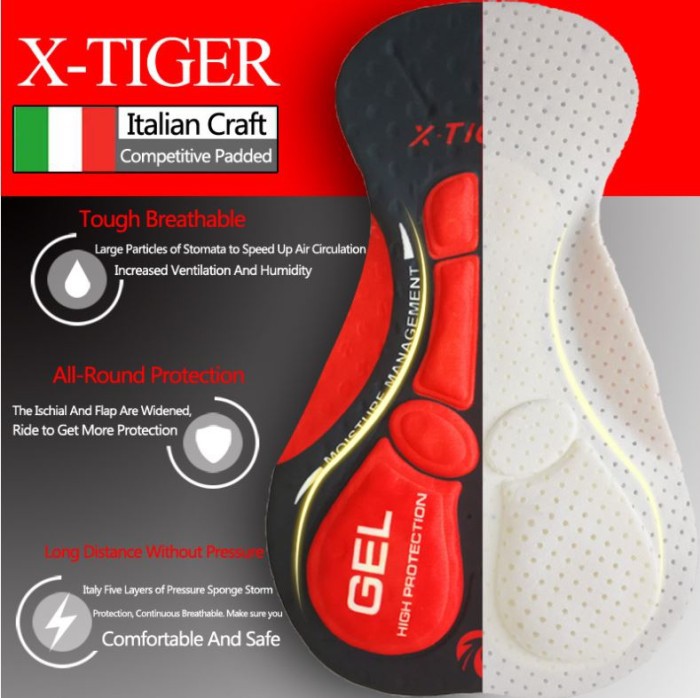 Celana Sepeda X-TIGER 3D Cut, Breathable, Sweat &amp; Shock Absorb